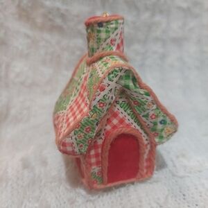 Vintage Colorful Patchwork Fabric House Ornament Decor